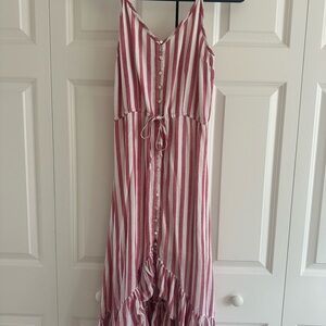Rails Red & White Striped Button-Front Dress